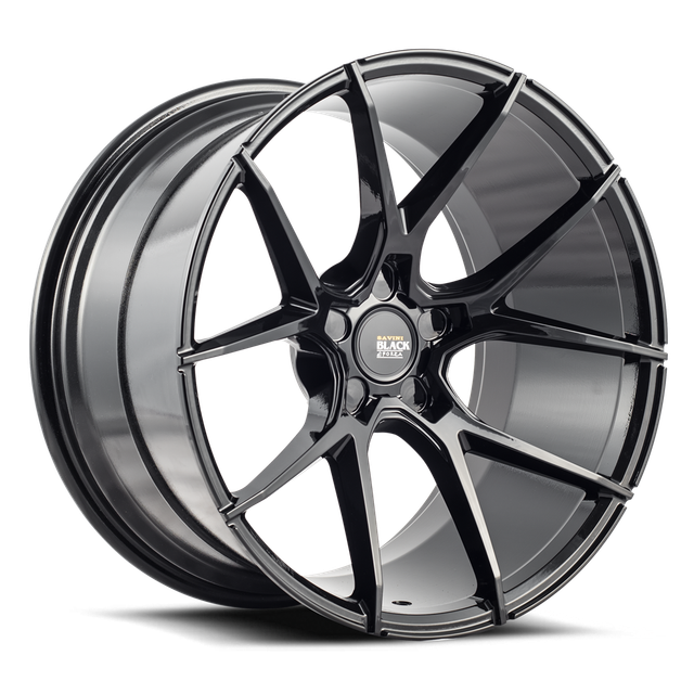 Savini BM14 in gloss black with double dark tint · machined black · brushed silver