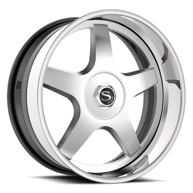 Savini IW-01 in brushed with chrome lip · chrome · gold