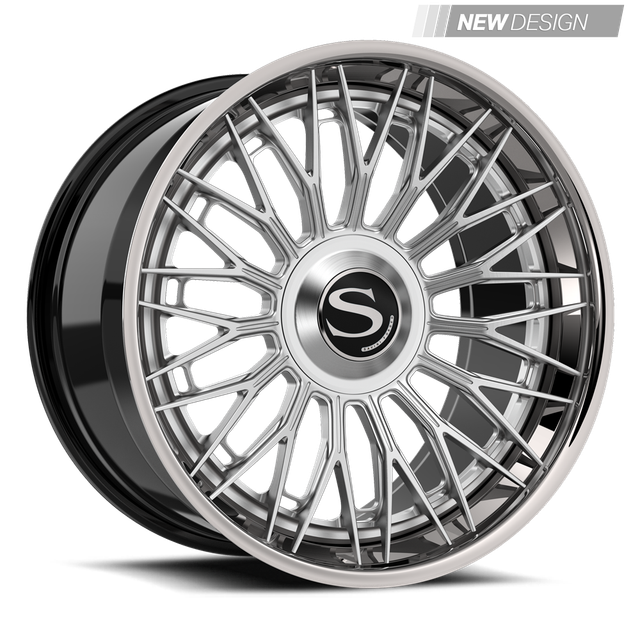 Savini SL15L in brushed · brushed with chrome lip · gloss black with chrome lip