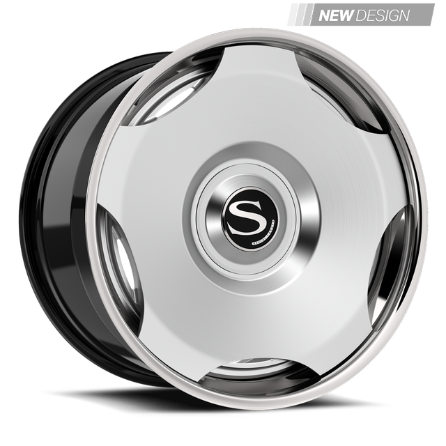 Savini SL12L in brushed · brushed with chrome lip · gloss black with chrome lip