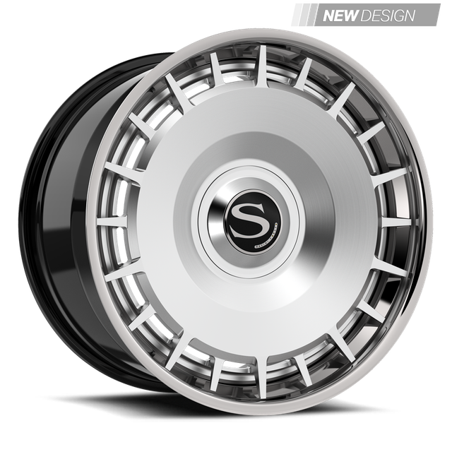 Savini SL13L in brushed · brushed with chrome lip · gloss black with chrome lip