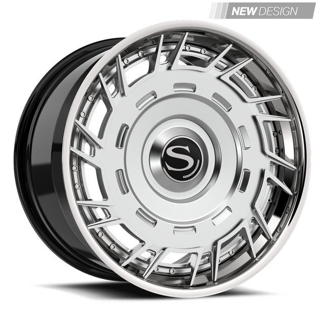 Savini SL14L in brushed · brushed with chrome lip · gloss black with chrome lip