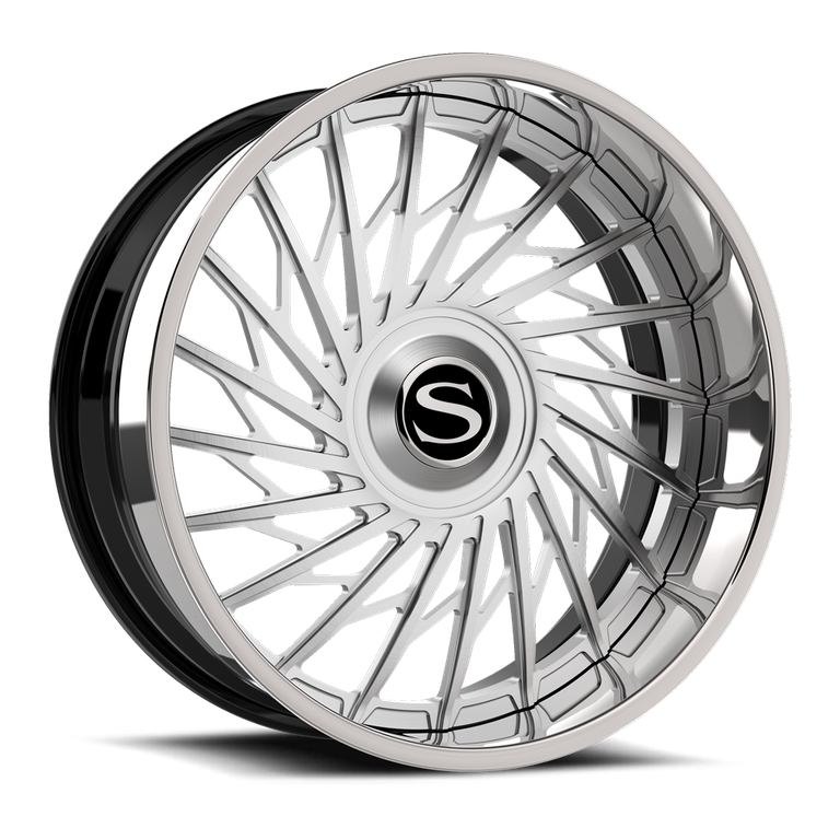 Savini SD-53 in brushed with chrome lip · gloss black with chrome lip