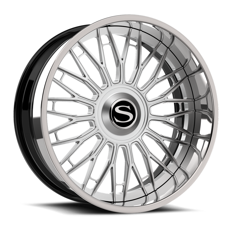 Savini SD-54 in brushed with chrome lip · gloss black with chrome lip
