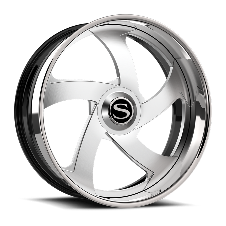 Savini SD-56 in brushed with chrome lip · gloss black with chrome lip