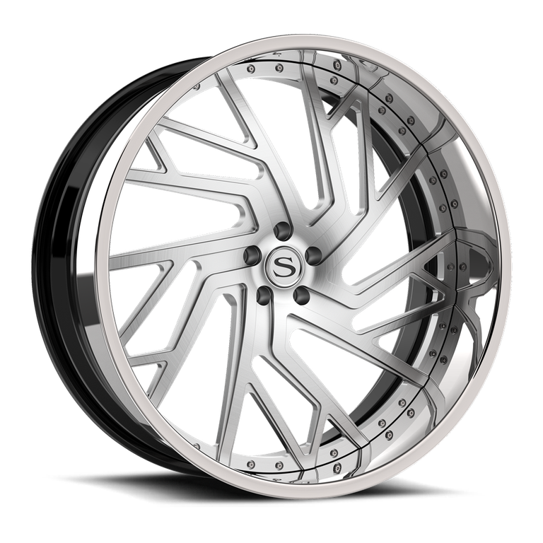 Savini SD-57 in brushed with chrome lip · gloss black with chrome lip