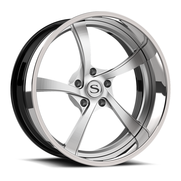 Savini SD-58 in brushed with chrome lip · gloss black with chrome lip