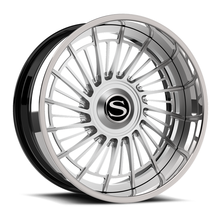 Savini SV94 in brushed with chrome lip · gloss black with chrome lip