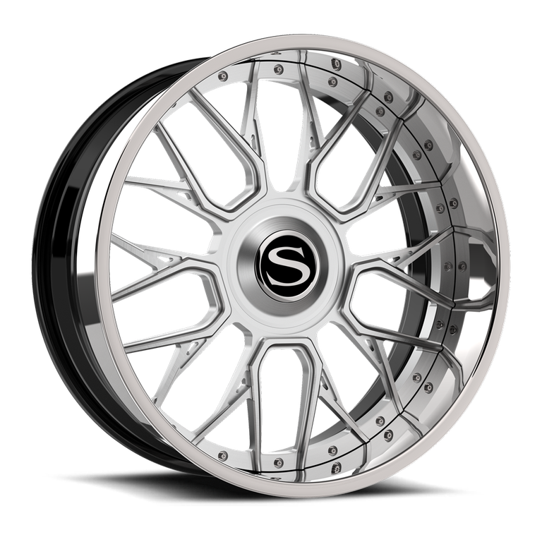 Savini SV96 in brushed with chrome lip · gloss black with chrome lip